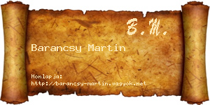Barancsy Martin névjegykártya